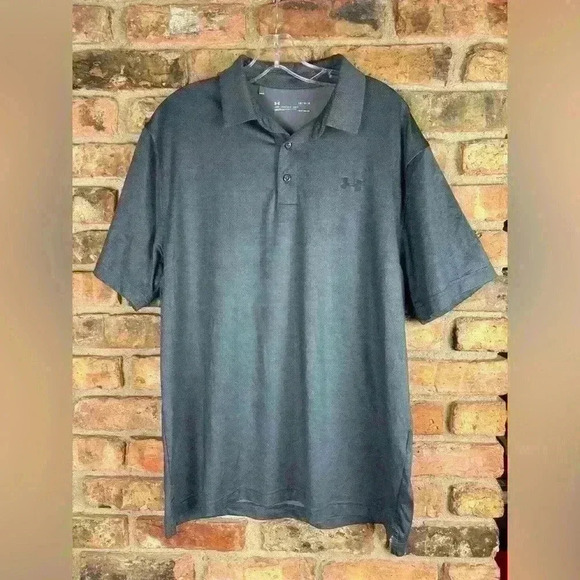 Under Armour Men's Polo Performance Large Gray Short Sleeves Shirt - Picture 1 of 3